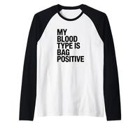 My Blood Type is Bag Positive, Cornhole Player Raglan Baseball Tee