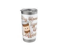 My Blood Type is Coffee | Breakfast Coffee Lover Cappuccino Stainless Steel Insulated Tumbler