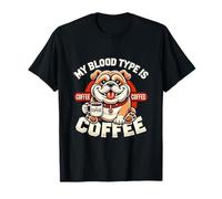 My Blood Type Is Coffee Bulldog Funny Coffee Lover T-Shirt