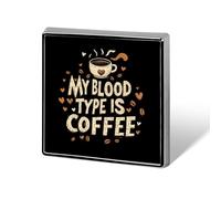 My Blood Type Is Coffee Square Enamel Brooch Pin Button Badges Decoration Hat Clothing Bag Accessories Gift Crafts