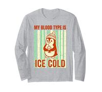 My Blood Type is Ice Cold Penguin Pun Long Sleeve T-Shirt