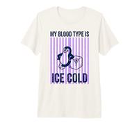 My Blood Type is Ice Cold Penguin Pun Premium T-Shirt