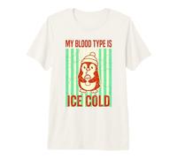 My Blood Type is Ice Cold Penguin Pun Premium T-Shirt