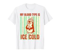 My Blood Type is Ice Cold Penguin Pun T-Shirt