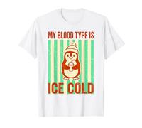 My Blood Type is Ice Cold Penguin Pun T-Shirt