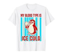 My Blood Type is Ice Cold Penguin Pun T-Shirt