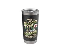 My Blood Type is Iguana Positive Funny Iguana Saying Stainless Steel Insulated Tumbler
