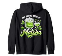 My Blood Type Is Matcha IV Bag Green Latte Drink Zip Hoodie