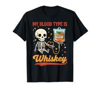 My Blood Type is Whiskey Skeleton IV Bag T-Shirt