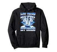 My Boat My Rules Boating Captain Boater 90s Bootleg Style Pullover Hoodie