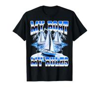 My Boat My Rules Boating Captain Boater 90s Bootleg Style T-Shirt