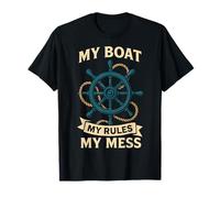 My Boat My Rules My Mess Nautical Captain Sailing Vintage T-Shirt