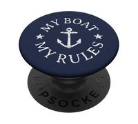 MY BOAT MY RULES (Vintage White) Boat & Sail PopSockets Adhesive PopGrip