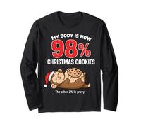 My Body is 98% Christmas Cookies Funny Monkey Pajama Long Sleeve T-Shirt
