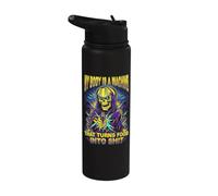 My Body is A Machine Hard Skeleton Meme - Badass Skeleton Stainless Steel Insulated Water Bottle