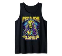 My Body is A Machine Hard Skeleton Meme - Badass Skeleton Tank Top
