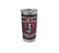 My Body is A Machine Skeleton Gun Meme - Badass Skeleton Stainless Steel Insulated Tumbler