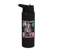 My Body is A Machine Skeleton Meme - Badass Skeleton Stainless Steel Insulated Water Bottle