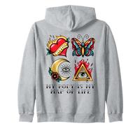 My Body Is My Map Of Life (Tattoo Statement) Zip Hoodie