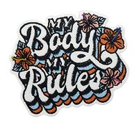 My Body My Rules Iron-On Patch | Body Positivity Iron on Patches, Feminism Embroidery Patch, Feminism ironable Patch, Flowers Badges Finally Home