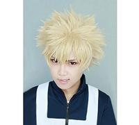 My Boku no Hero Academia Bakugou Katsuki Bakugo Short Light Blonde Heat Resistant Synthetic Fluffy Layered Cosplay Costume Wig