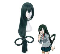 My Boku No Hero Academia Tsuyu Asui Wig Women Long Green Synthetic Hair Halloween Party Wigs For Cosplay Costume +Free Wig Cap