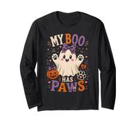 My Boo Has Paws Cute Ghost Dog Lover Halloween Dogs Gifts Long Sleeve T-Shirt
