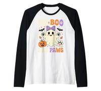 My Boo Has Paws Cute Ghost Dog Lover Halloween Dogs Gifts Raglan Baseball Tee