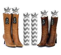 My Boot Trees, Boot Shaper Stands for Closet Organization. Many Patterns to Choose From. 1 Pair. (Gray Chevron)