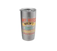 My Boss Doesn't Know I Prioritize Video Games Stainless Steel Insulated Tumbler