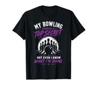 My Bowling Technique is Top Secret Funny Bowling Team Alley Value Graphic T-Shirt, Men, Black, L