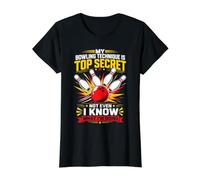 My Bowling Technique is Top Secret Value Graphic T-Shirt, Women, Black, L