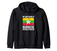 My Boyfriend Is Burmese Nothing Scares Me Myanmar Zip Hoodie