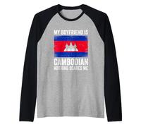 My Boyfriend is Cambodian Nothing Scares Me Cambodia Raglan Baseball Tee