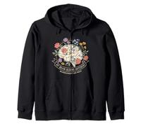 My Brain Blooms Different Neurodivergent Adult Zip Hoodie