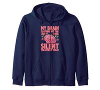 My Brain Gave Up Today Funny Mental Fog Quote Zip Hoodie