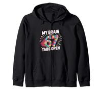 My Brain Has 67 Tabs Open Six Seven Gen Alpha Overthinking Zip Hoodie