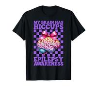 My Brain Has Hiccups Epilepsy Awareness Girl Mom Purple T-Shirt