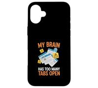 My Brain Has Too Many Tabs Open Anxiety Humor Case for iPhone 16 Plus