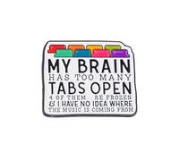 My Brain Has Too Many Tabs Open Enamel Pin, Funny ADHD Lapel Pins, Cute ADHD Neurodiversity Anxiety Brooches, Autism Badge Brooch,Gift For Neurodivergent, Cute Brooch For Backpacks Bags Jackets