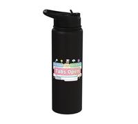 My Brain Has Too Many Tabs Open Funny Quote Stainless Steel Insulated Water Bottle