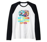 My Brain Has Too Many Tabs Open Neurodivergent ADHD Humor Raglan Baseball Tee