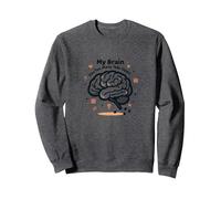 My Brain Has Too Many Tabs Open Sweatshirt, Adult Unisex, Dark Heather Grey, M