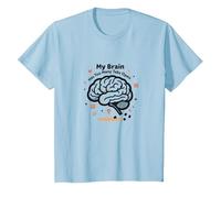 My Brain Has Too Many Tabs Open T-Shirt, Kids, Baby Blue, 8 Years