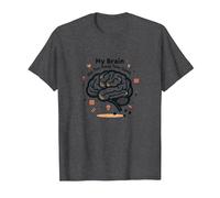 My Brain Has Too Many Tabs Open T-Shirt, Men, Dark Heather Grey, 4XL
