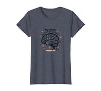 My Brain Has Too Many Tabs Open T-Shirt, Women, Heather Blue, L