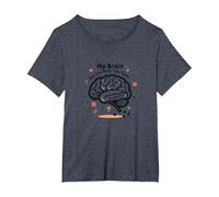 My Brain Has Too Many Tabs Open T-Shirt, Women's Plus, Heather Blue, 6X