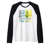 My Brain Has Too Many Tabs Open Watercolor Raglan Baseball Tee