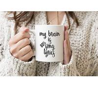 My Brain is 80 Percent Song Lyrics White Coffee Tea Mug Regular 312ml Cup