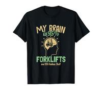 My Brain is 95% Forklifts Reach Truck Pro Forklift Operator Value Graphic T-Shirt